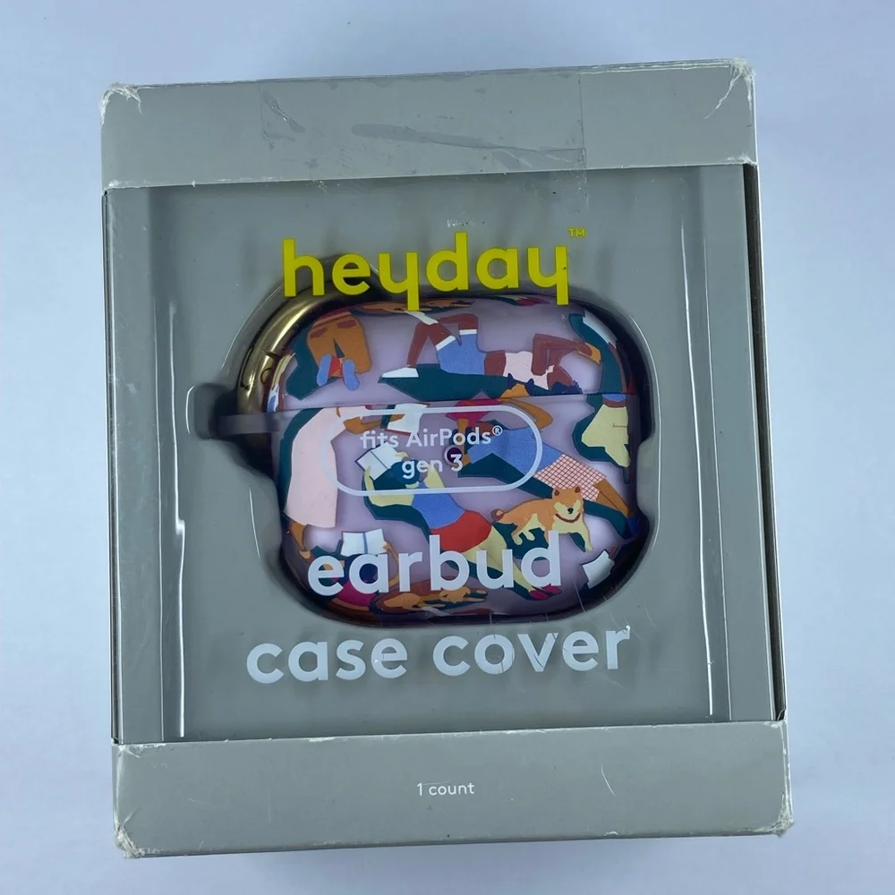 🔵 Heyday Earbud Case Covers for AirpodsGen3 w/ Ring Clip, Lounging People NWT